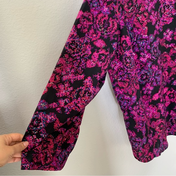 Catherine's Long Sleeve Button Down Collar Shirt Abstract Floral Print size 4X - Picture 9 of 12